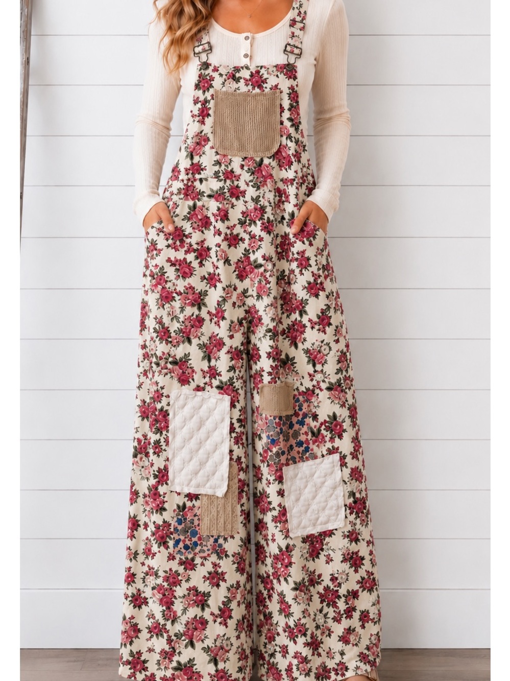 NEW RESTOCK 7/23: “The Floridian SET” Floral Cream Wide-Leg Overall and fitted